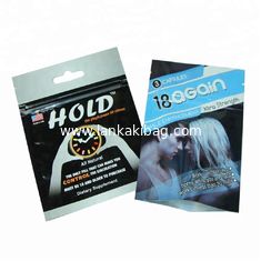China Private label printing OPP mylar foil header proof plastic bag for herbal sex medicine packaging supplier
